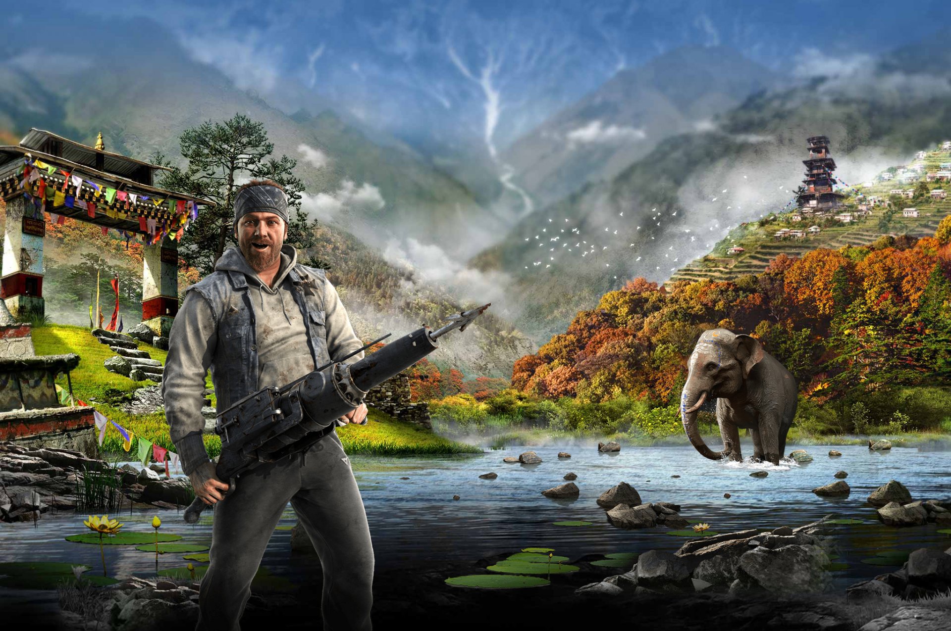 far cry 4 ubisoft harpon montagnes eau éléphant kirat