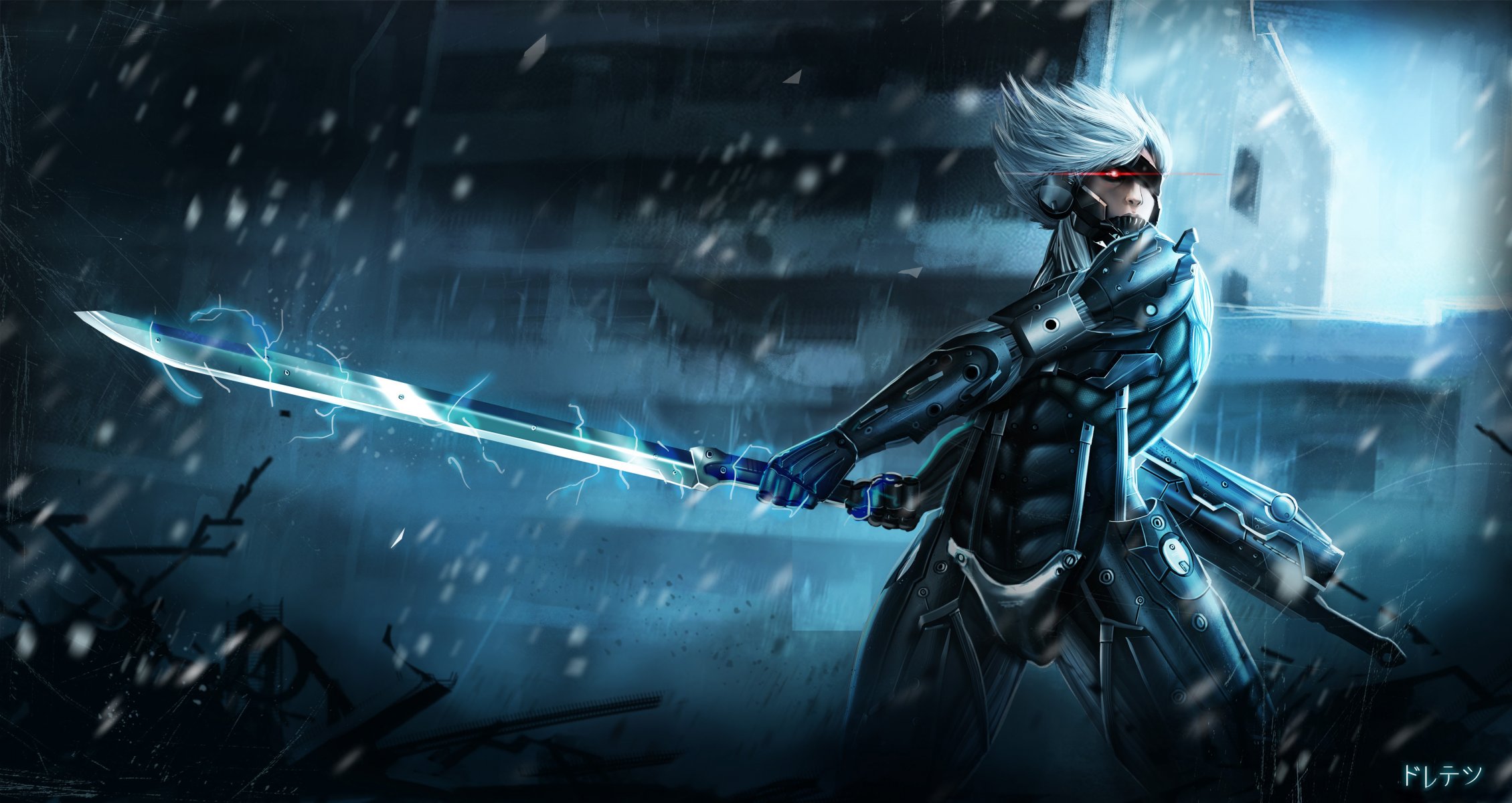 metal gear rising raiden guerrier armure épée énergie