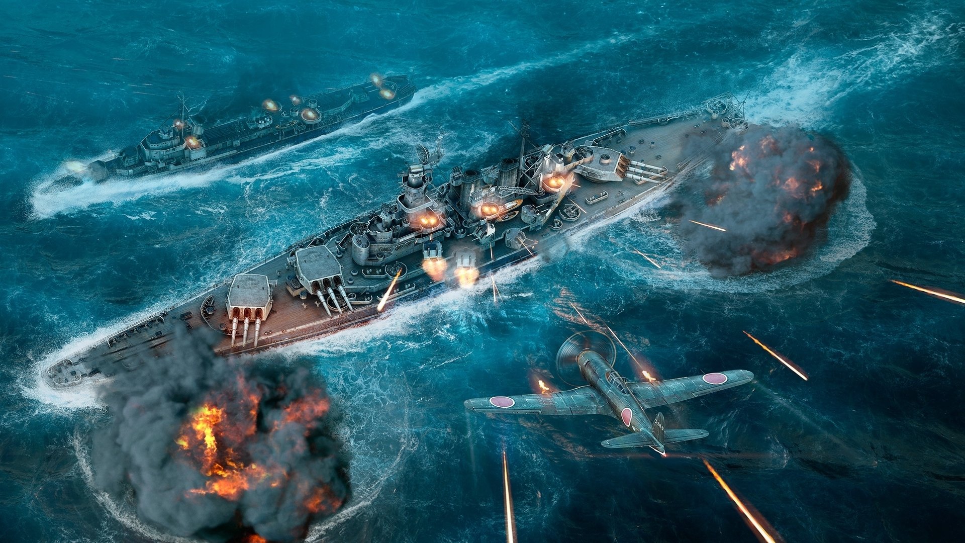 buques de guerra del mundo wargaming neto golpea buques de guerra del mundo wg tiro llama fuego humo agua barco avión avión de combate barcos