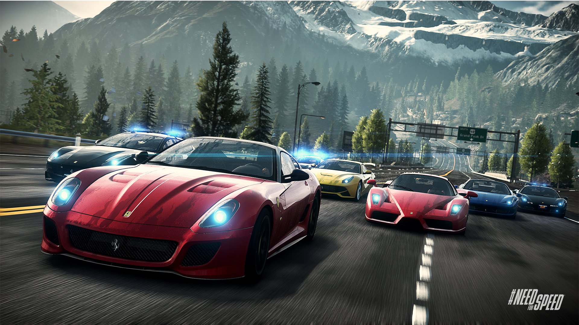 need for speed: rywale grupa ferrari 599 gto enzo 458 italia f12 berlinetta wyścigi droga góry krajobraz