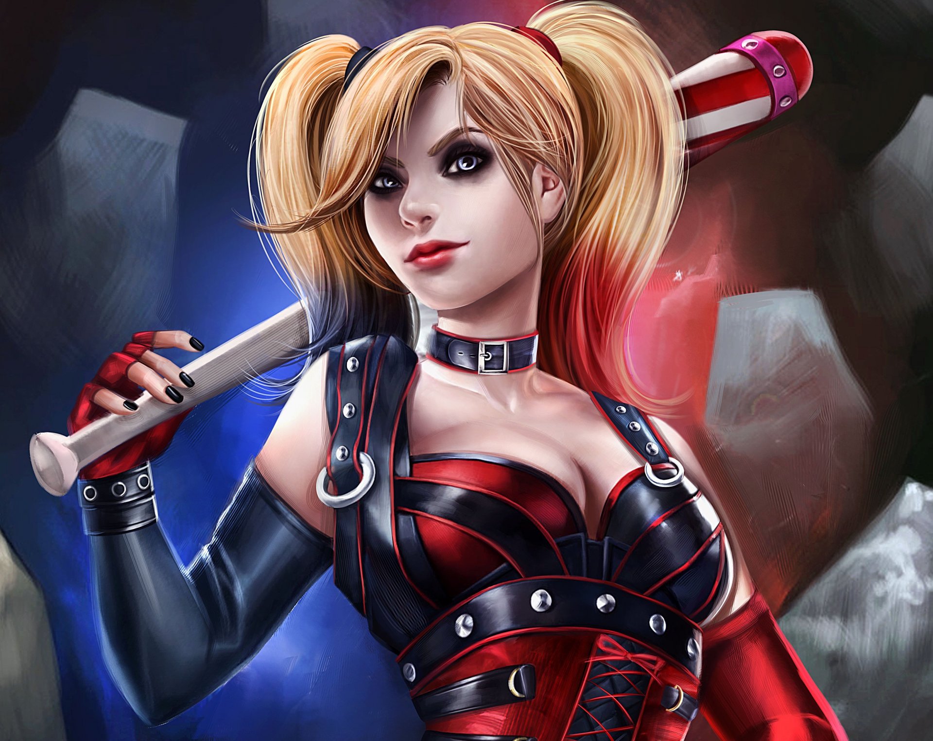 harley quinn arte juego chica personaje batman traje bate