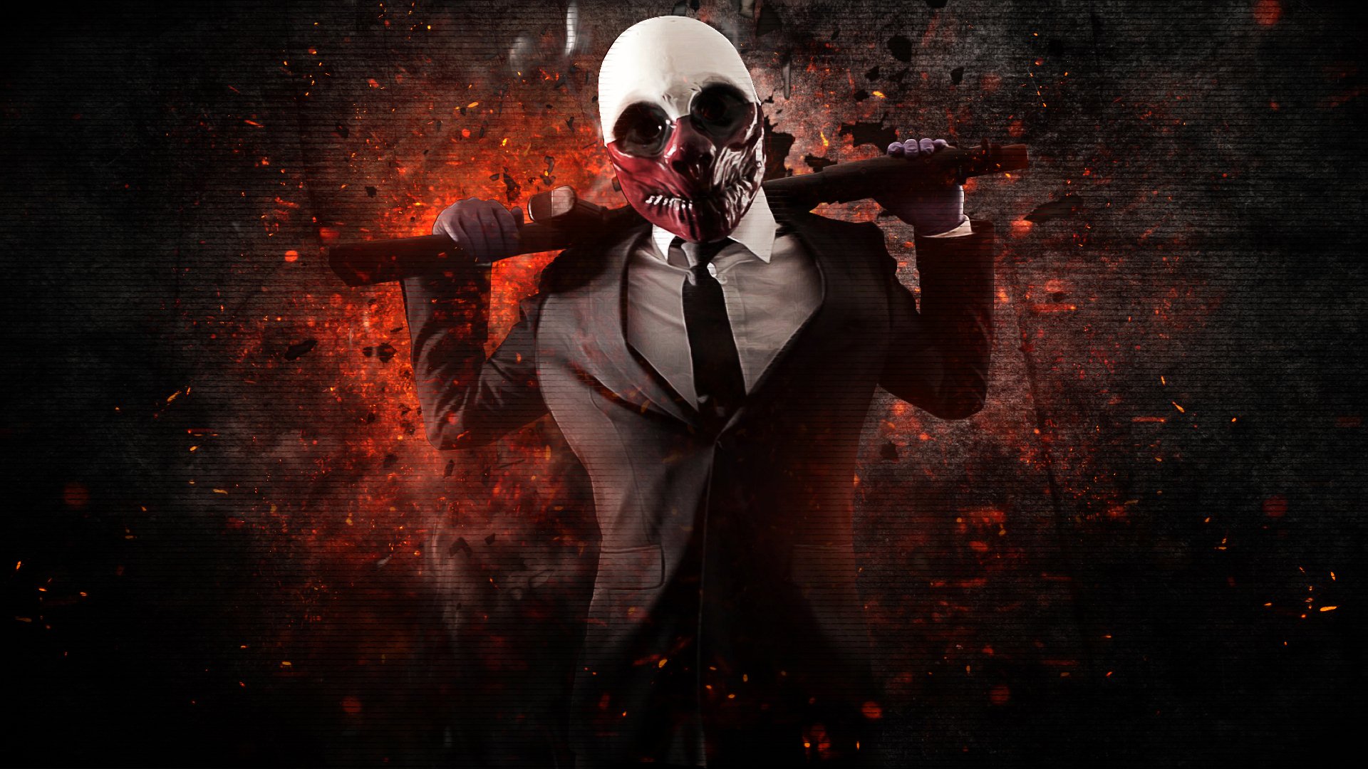 payday: the heist волк дробовик оружие маска деньги ограбление банка overkill software выплаты жалованья игра фон the heist видеоигры