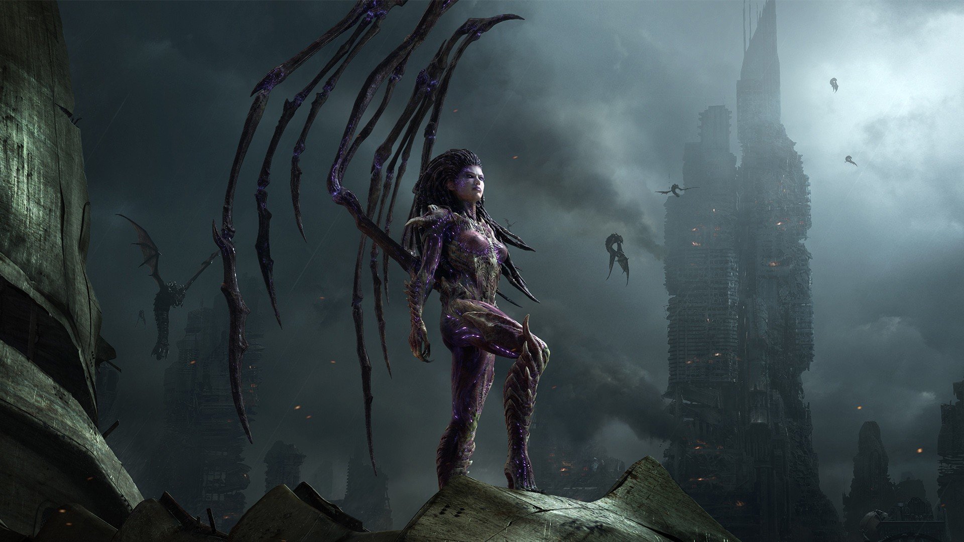 tarcraft ii sarah kerrigan regina delle lame regina delle lame zerg ali città