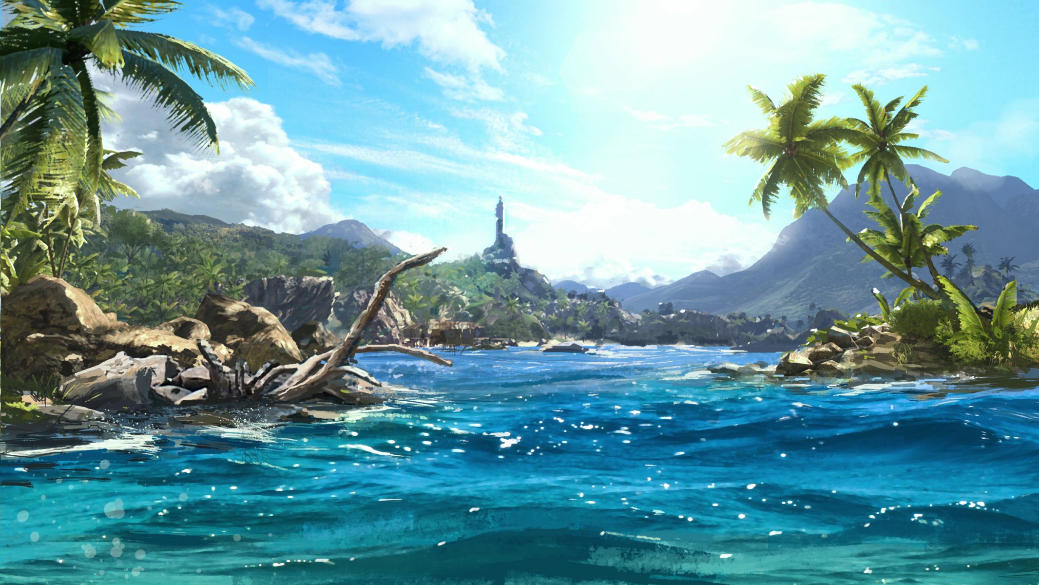 far cry : 3 meer strand palmen bäume