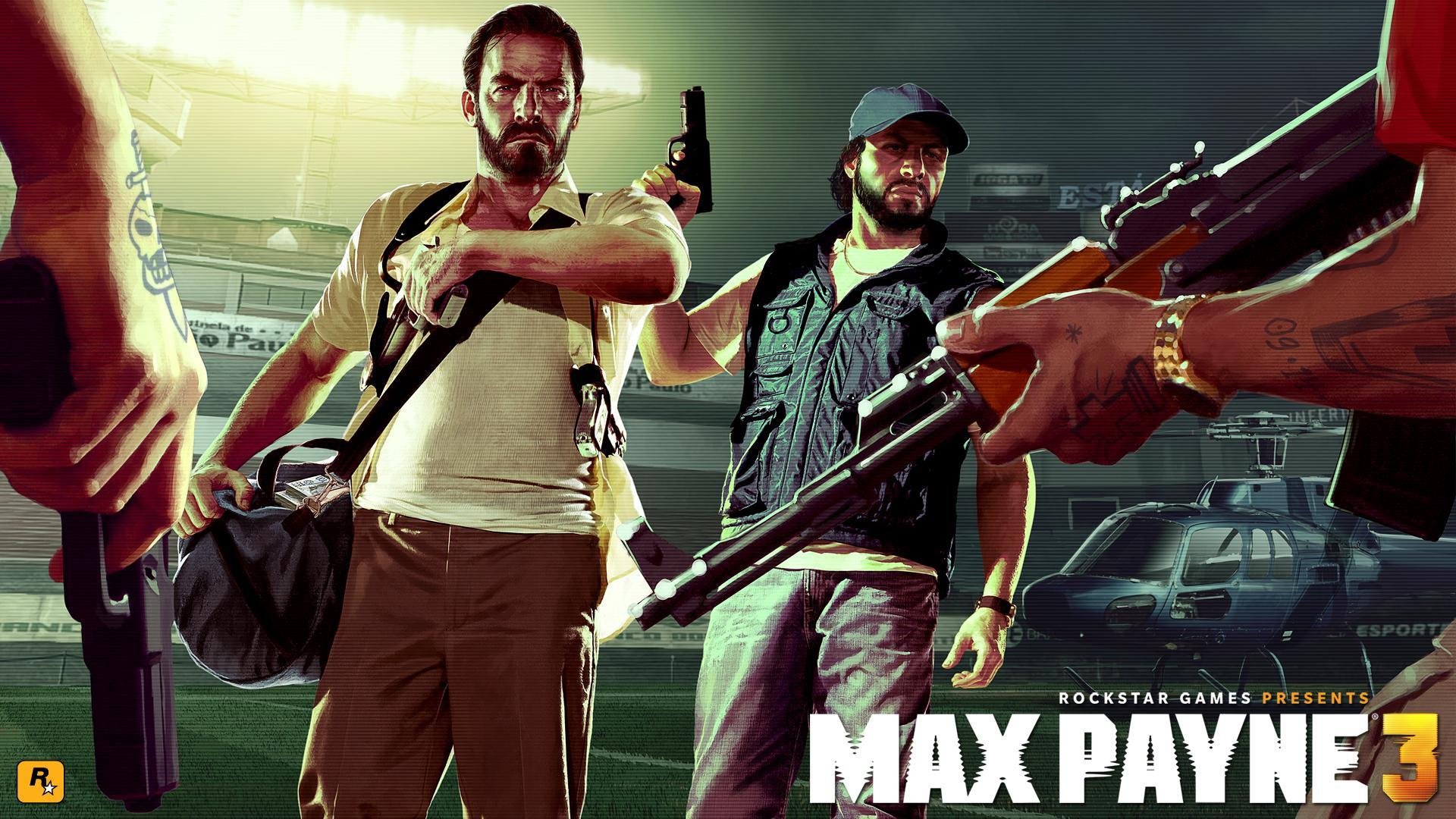 max payne 3 armas trato helicóptero campo de fútbol dinero bandidos reloj agujas del desierto pistola ametralladora max juegos de rockstar tatuajes