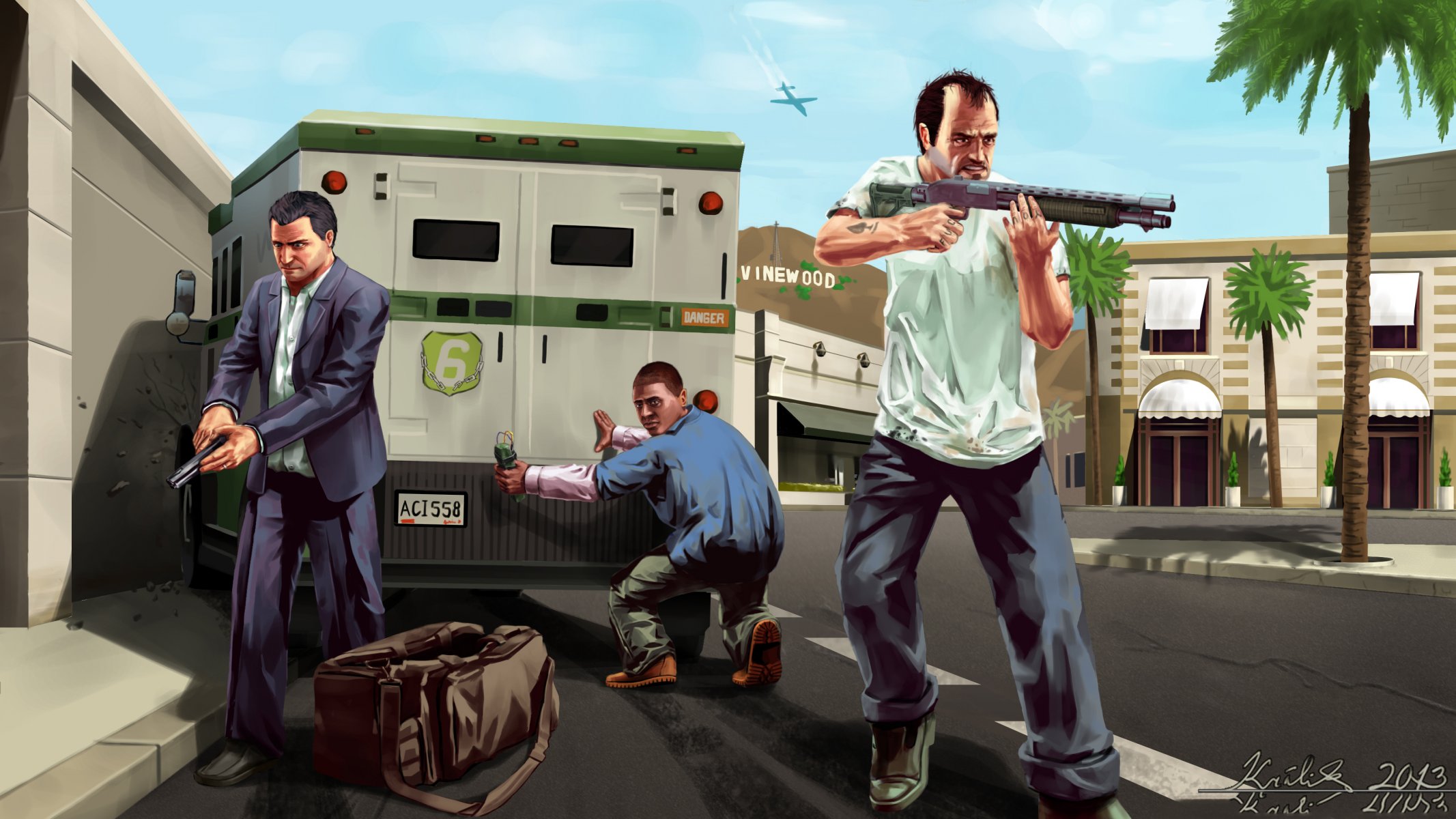 gta 5 michael trevor franklin arte