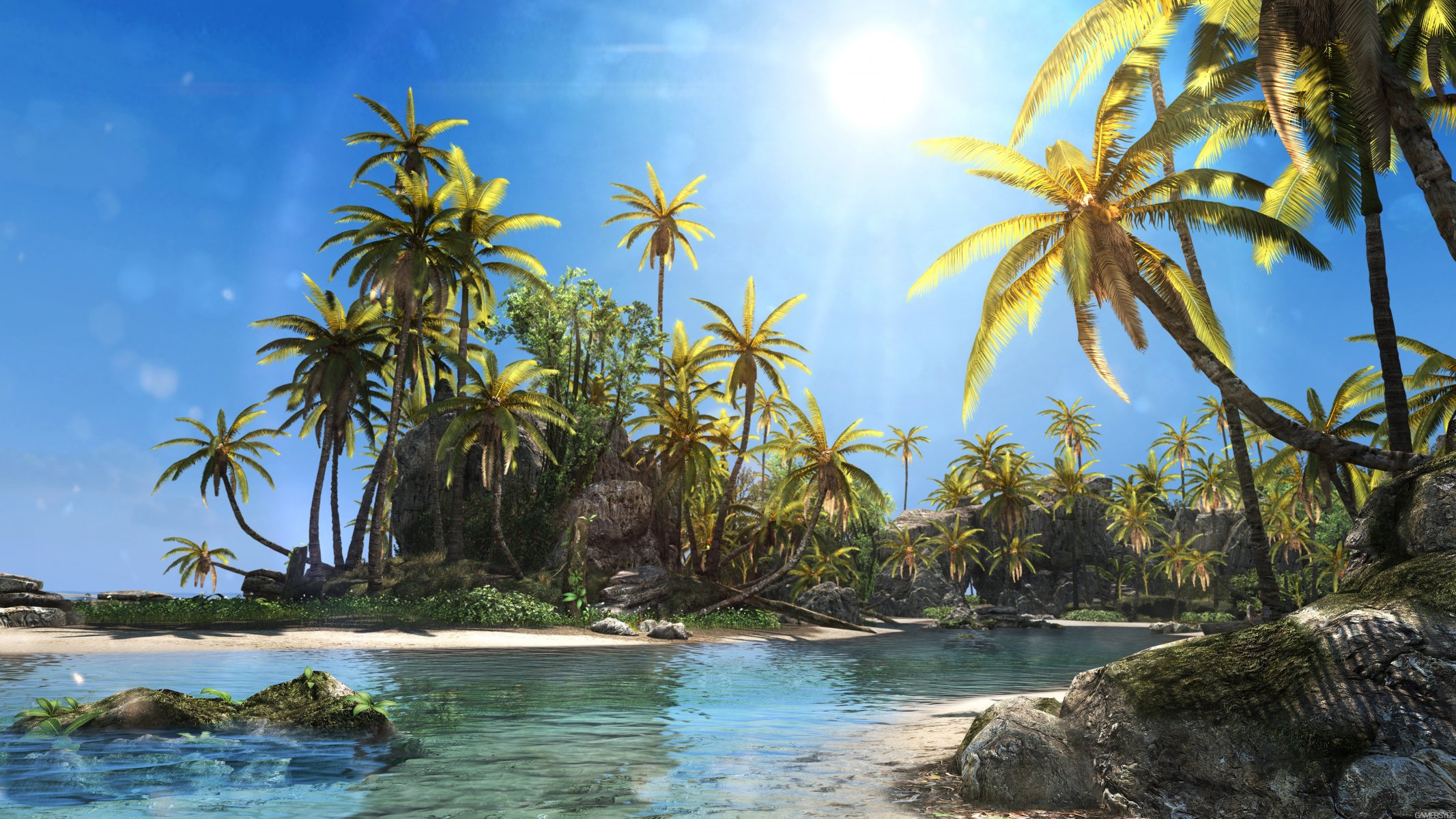 assassin s creed iv bandiera nera isola spiaggia sole palme