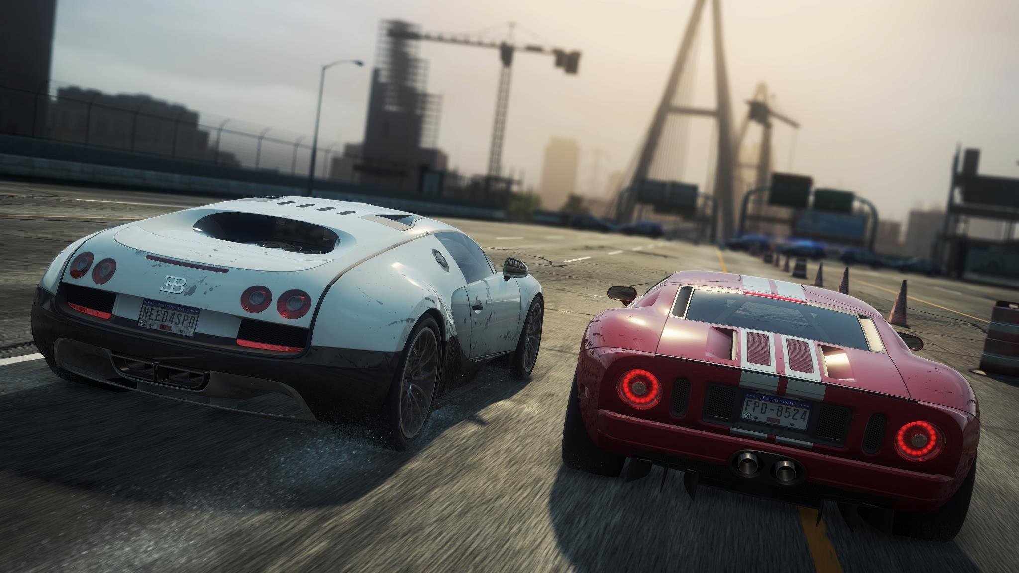 need for speed most wanted 2 bugatti veyron 16.4 super sport ford gt samochody sportowe wyścig splash miasto