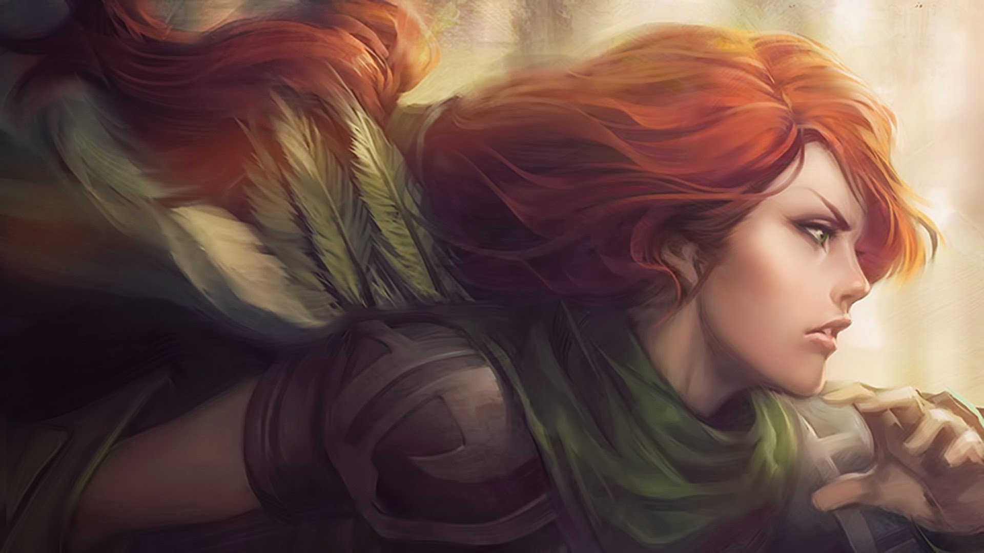 windranger windwing girl dota 2 hero archer redhead red