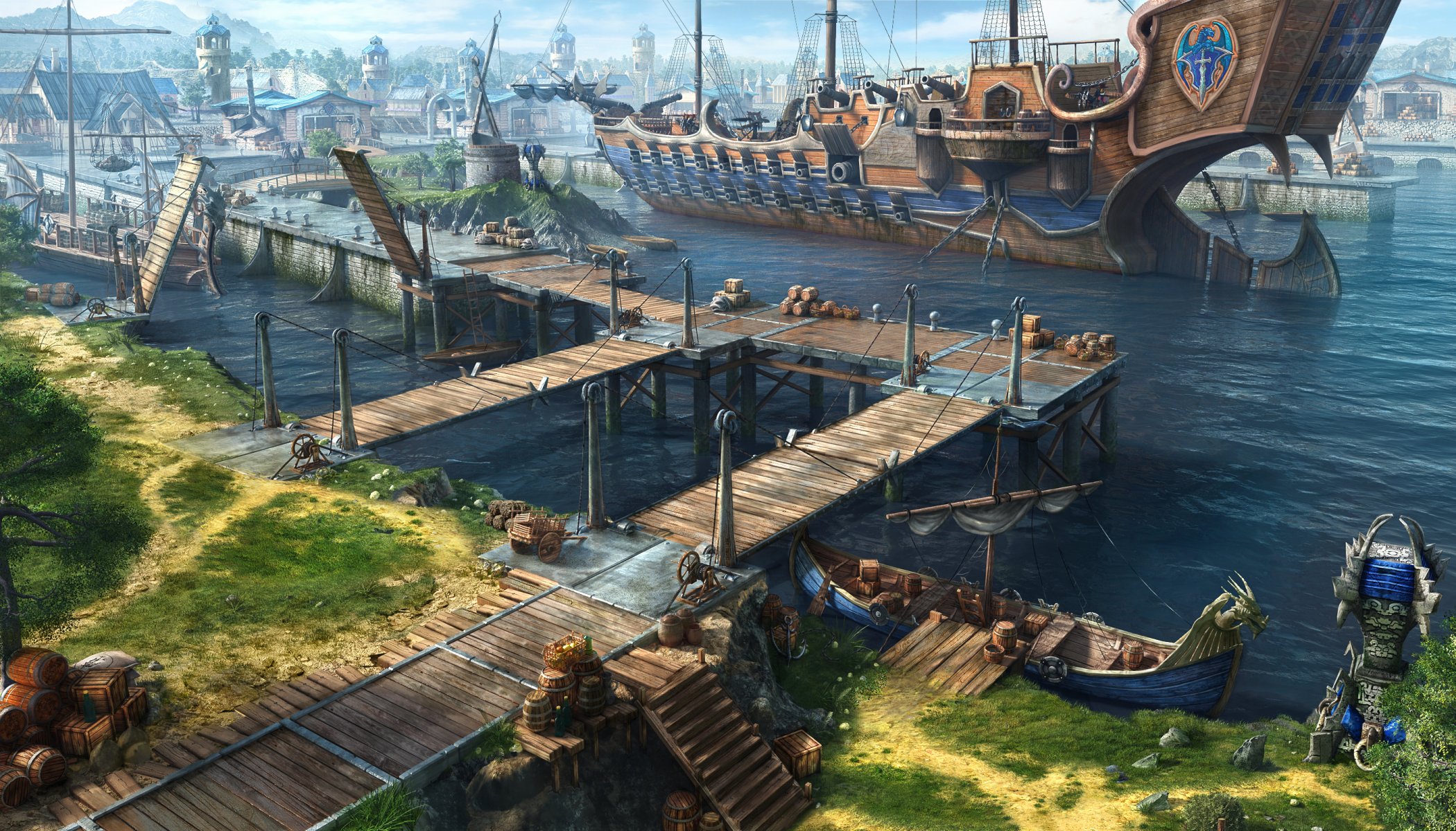 art dragon eternity dragons of eternity the port ship pier town