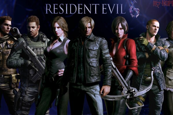 Resident evil 6 characters: Leon Scott Kennedy, Chris Redfield, Jake Mueller, Elena Harper, Sherry Birkin, Ada Wong, Pierce Nivans