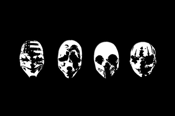 Payday 2 art in the form of a Rorschach test