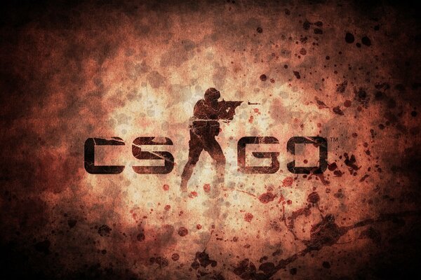 Logo of the counter-strike game. Symbols on the background