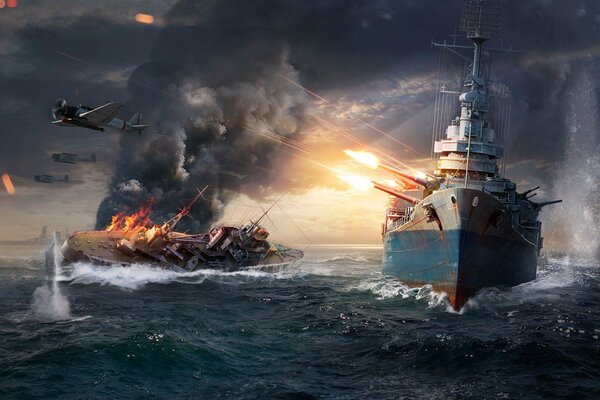 Defeat of the ship world warships
