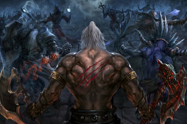 Video game Diablo III: Soul Reaper, Barbarian, Medicine Man, Crusader, Monk, Master