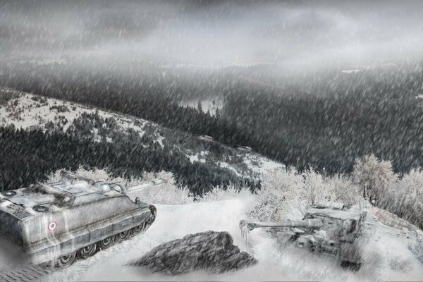 Winter battle of the AMX -50 FOCH 155 tank