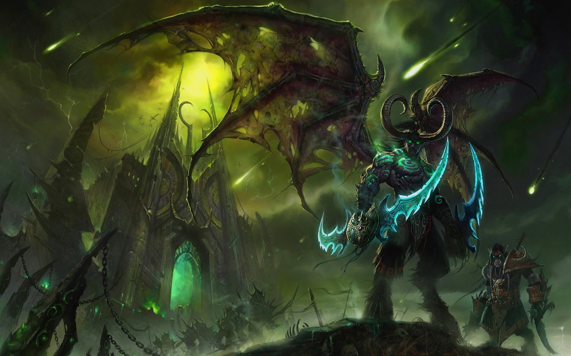 illidan storm rage lord outland czarna świątynia world of warcraft demon ghost moon valley storm rage illidan wow skrzydła rogi