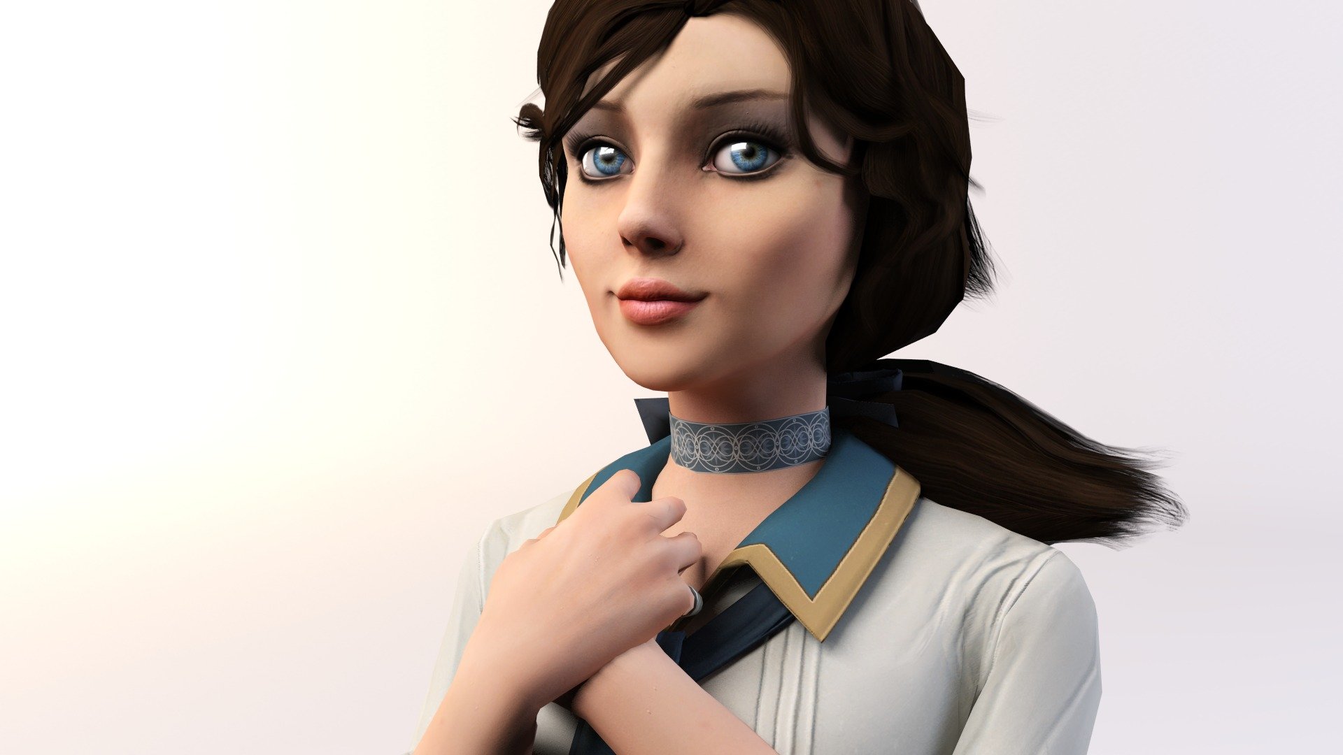 elizabeth bioshock infinite 3dmax ojos mirada cabello