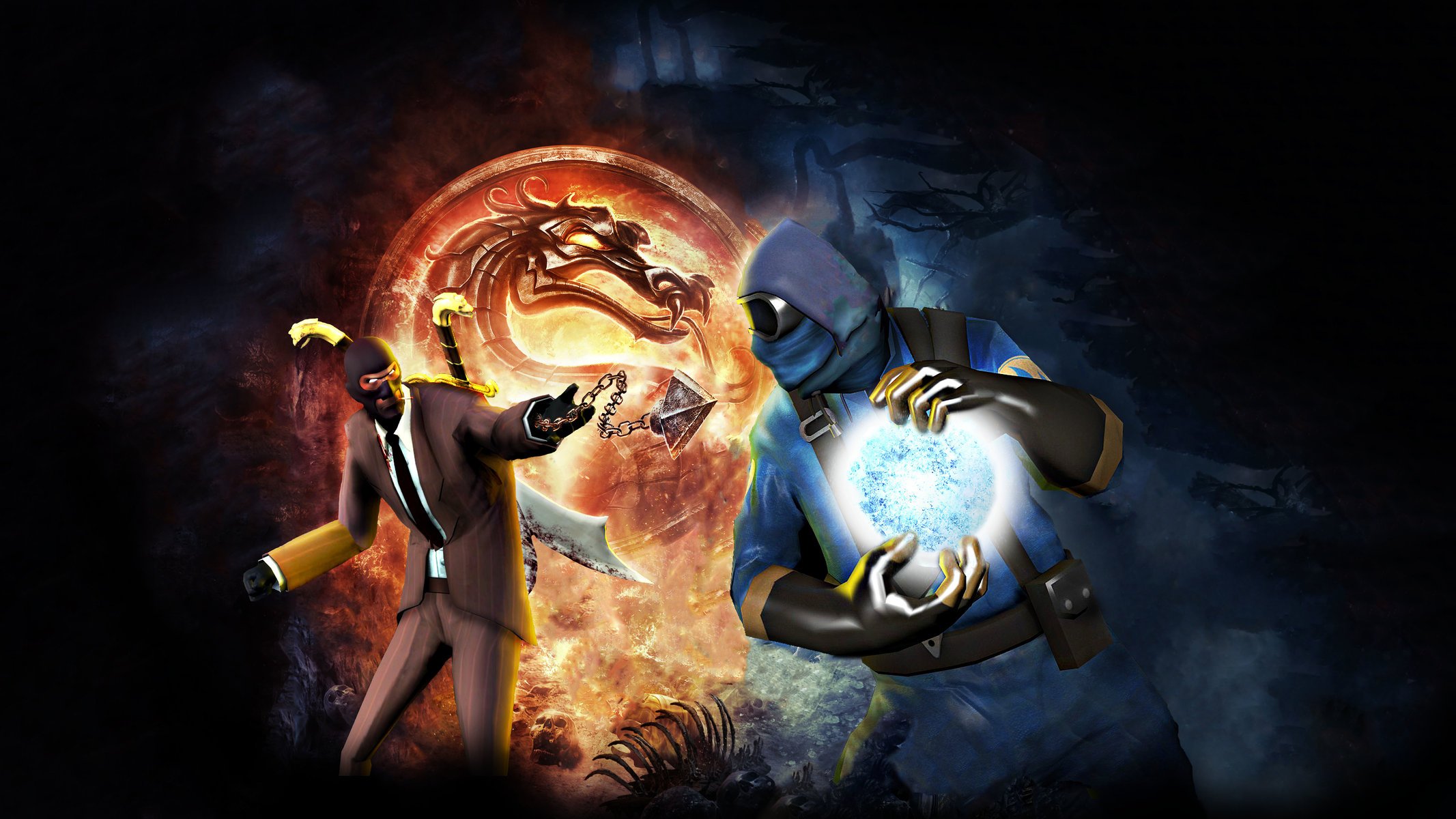 spy pyro team fortress 2 mortal kombat team kombat