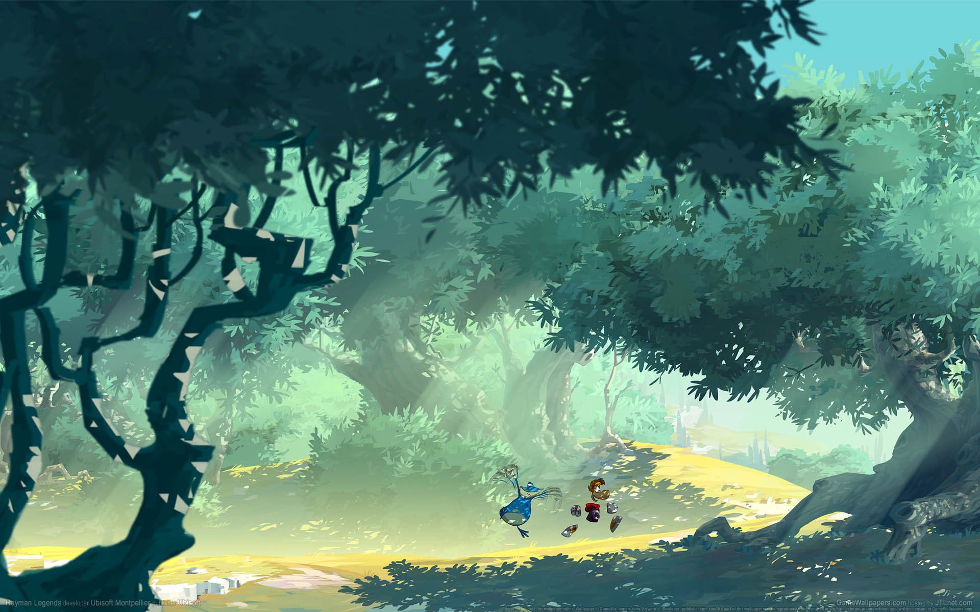 rayman legends fond d écran jeux jeu forêt arbres route