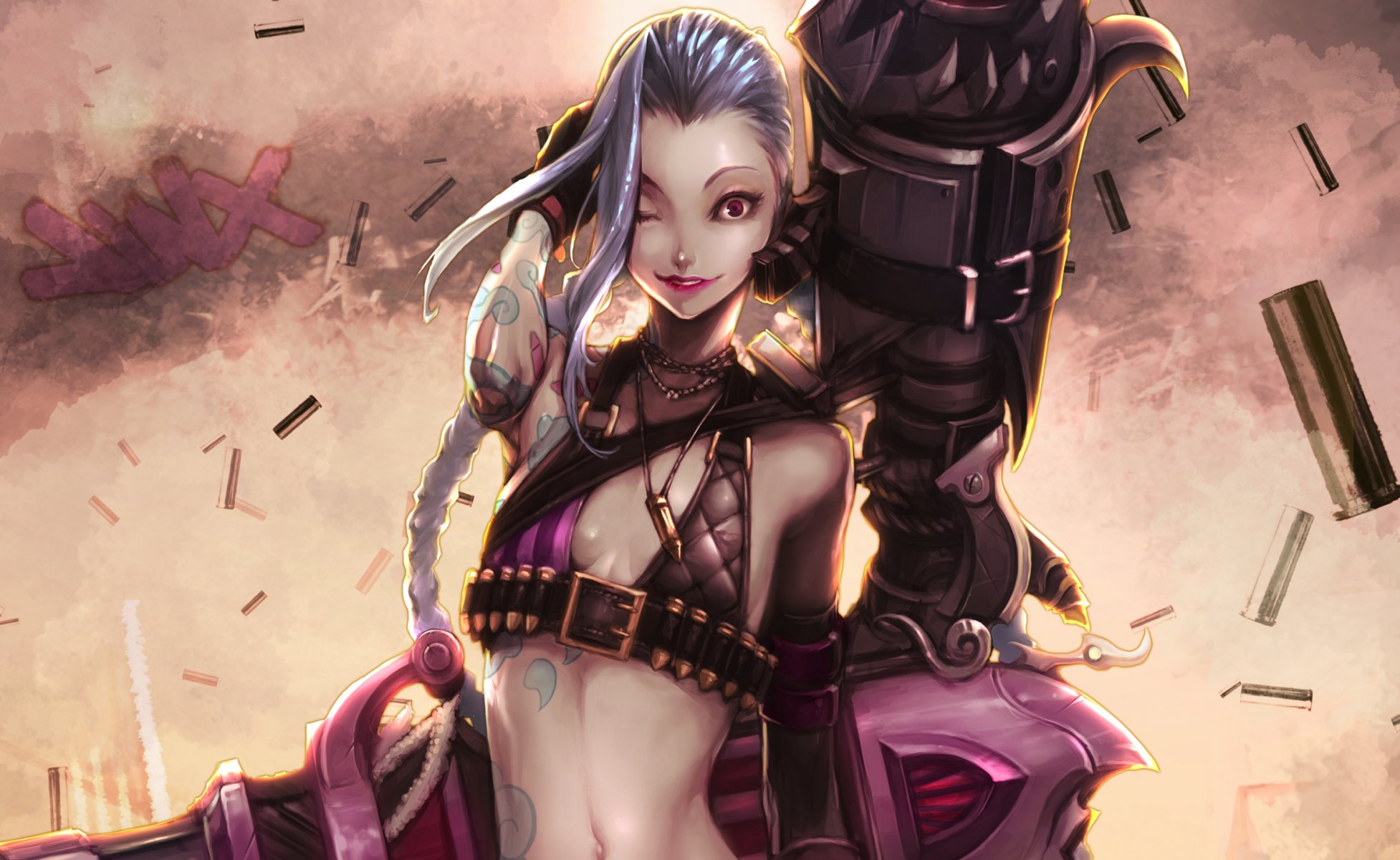 jinx league of legends kunst pistole munition