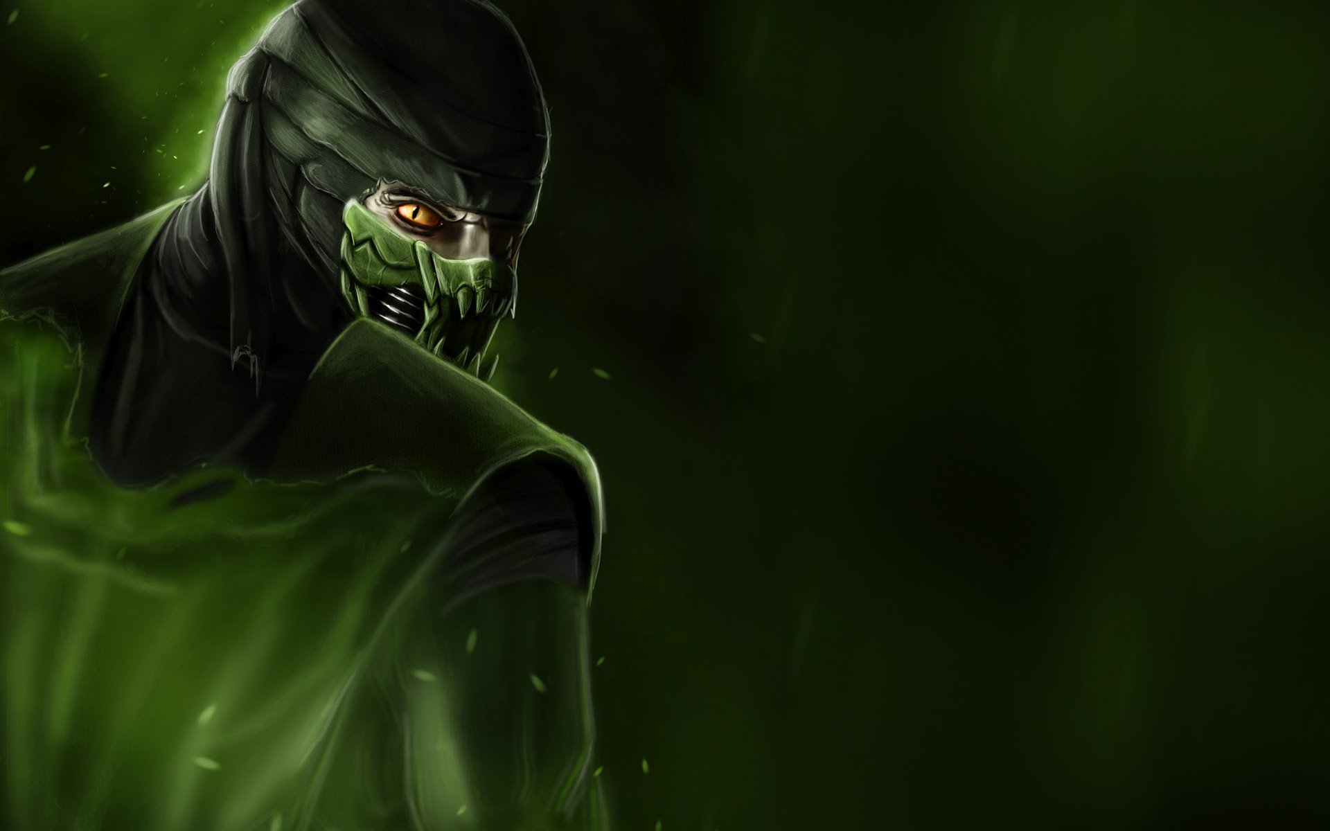 mortal kombat reptil reptilien eidechse grün schleim