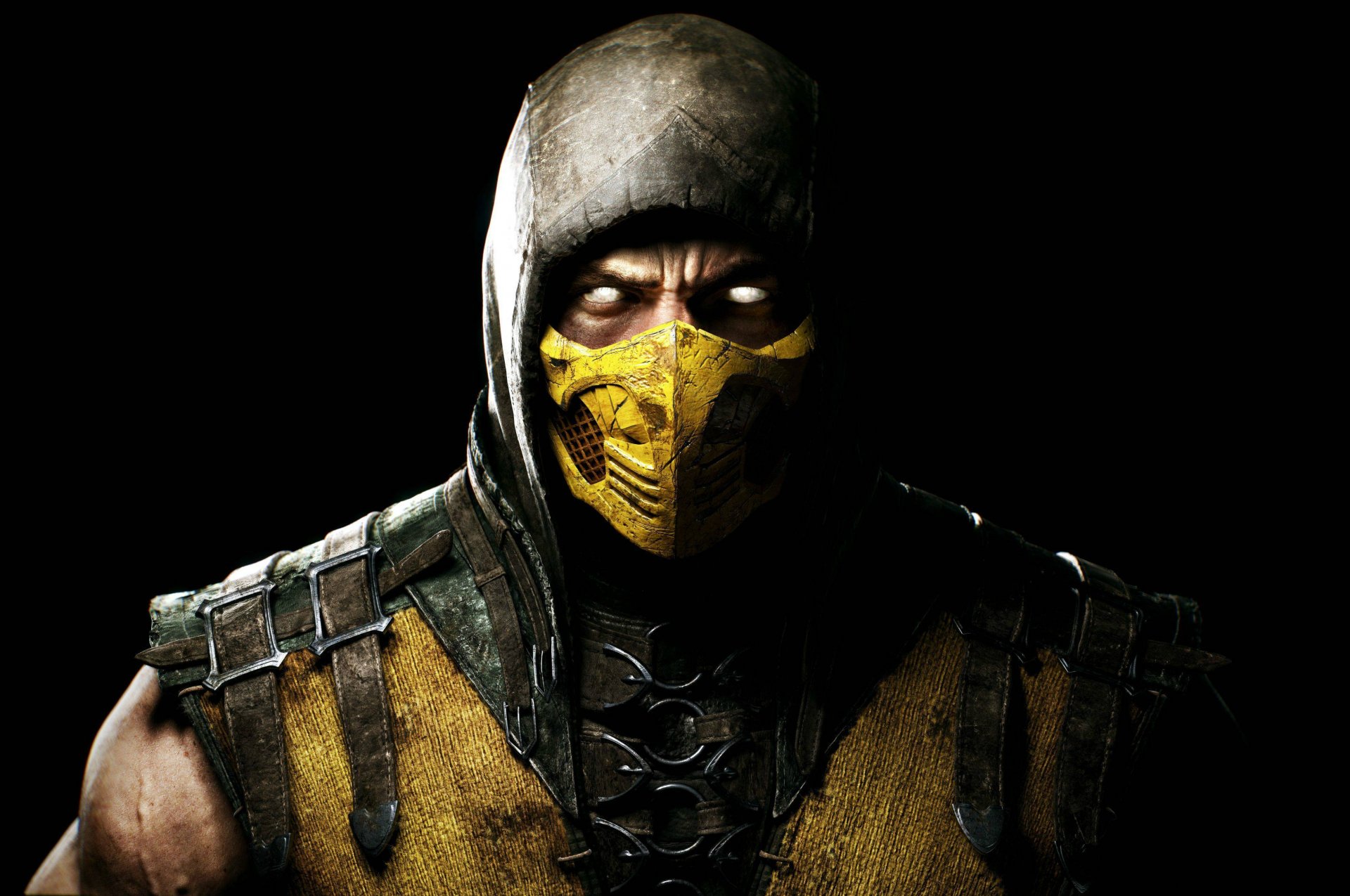 mortal kombat x skorpion kämpfer ninja maske haube blick netherrealm studios warner bros. interactive entertainment