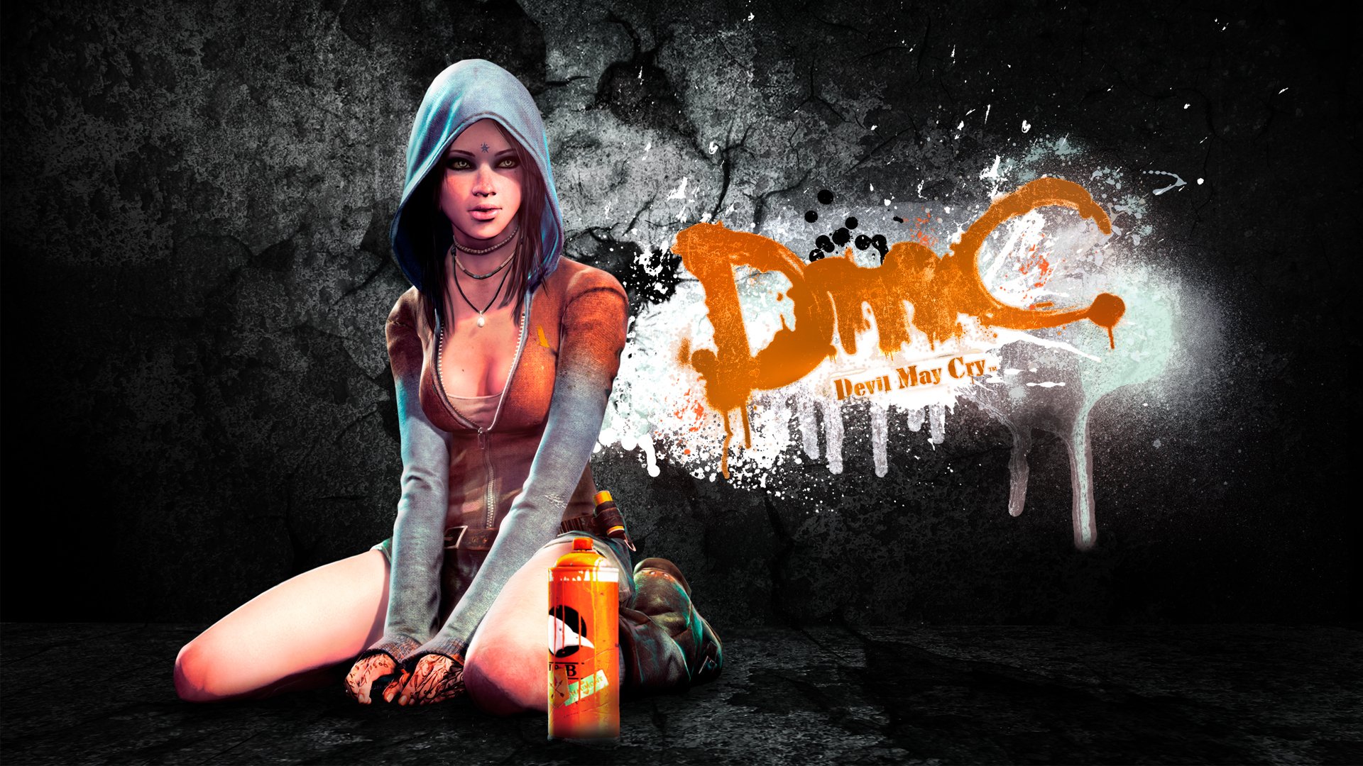 devil may cry dmc kat girl graffiti art game background