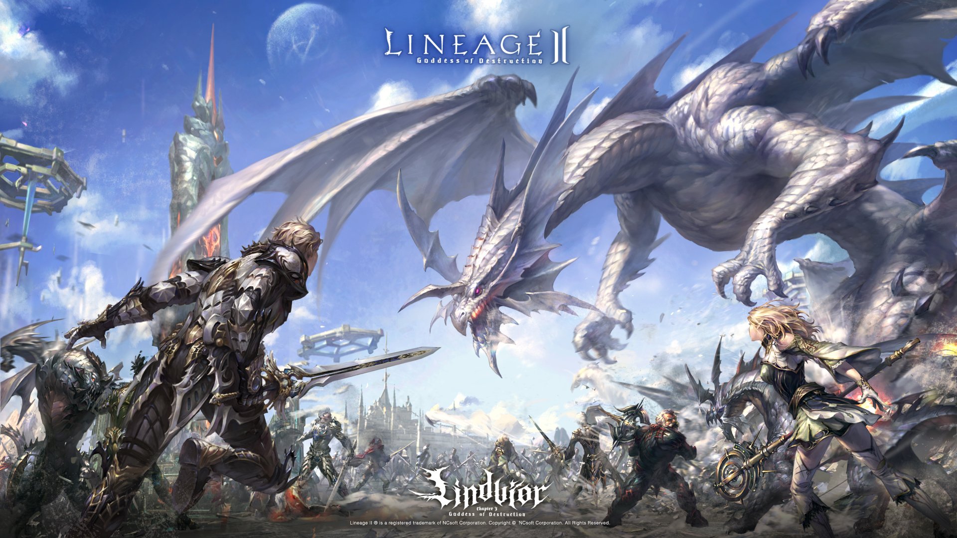 lineage 2 l2 la2 lineage righello lineage dea della distruzione carta da parati del gioco drago lindvor lindvor uomo elfo nano