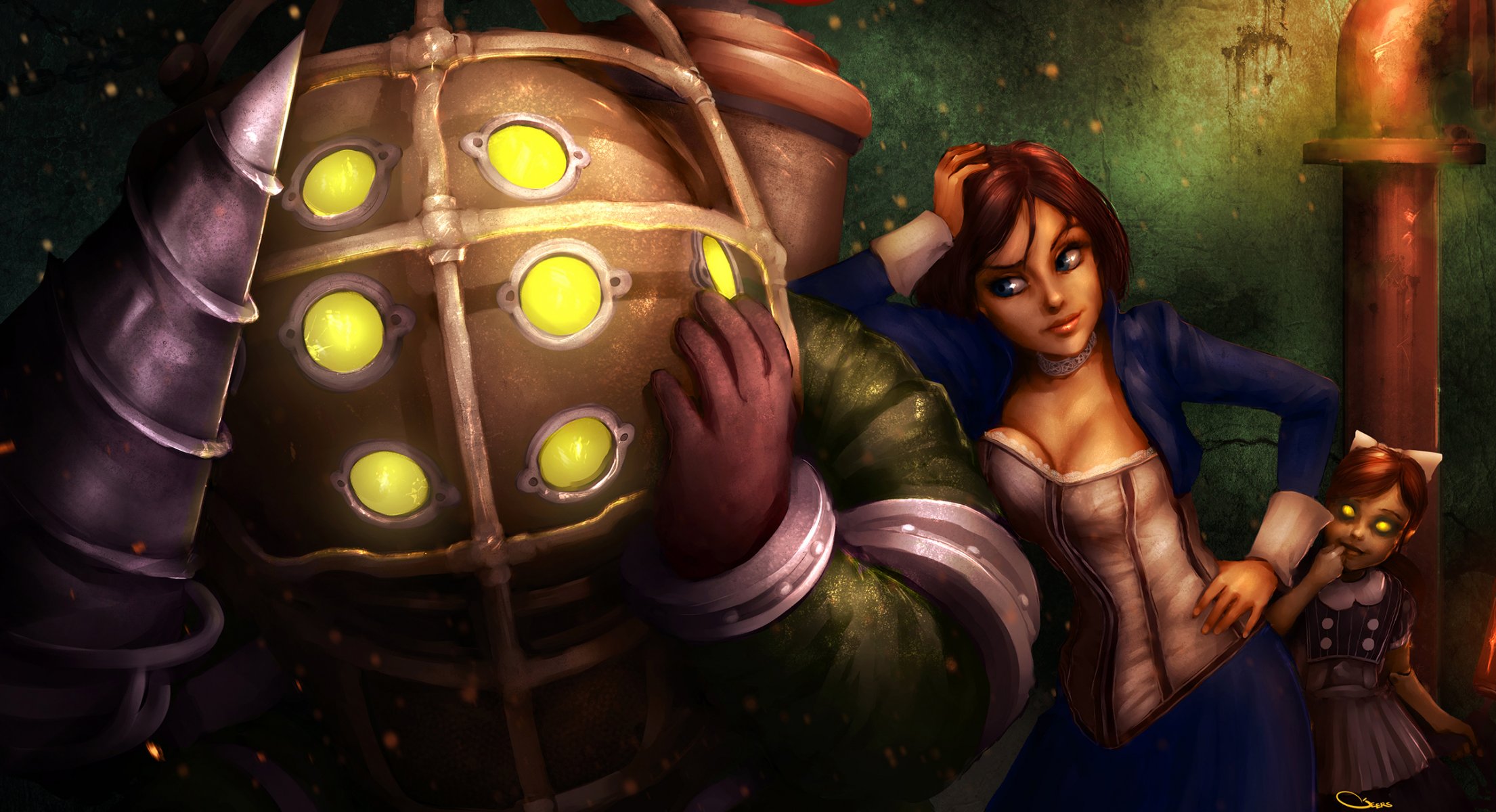 bioshock infinite elizabeth chica juego big daddy