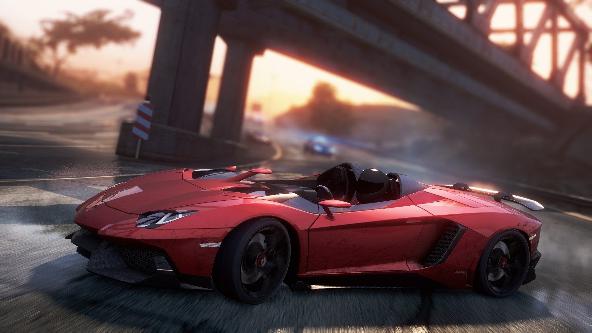 need for speed most wanted 2012 aventador j sports car road race drift bridge