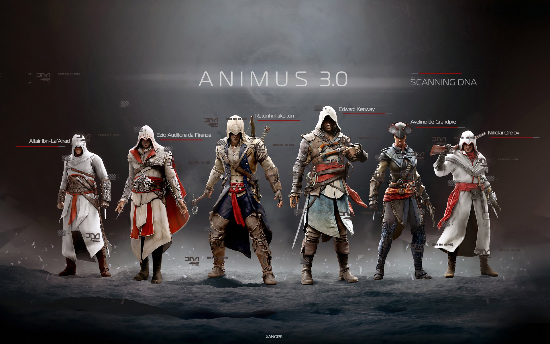 assassin creed iv: black flag animus 3 assassins altair ezio connor edward evelina