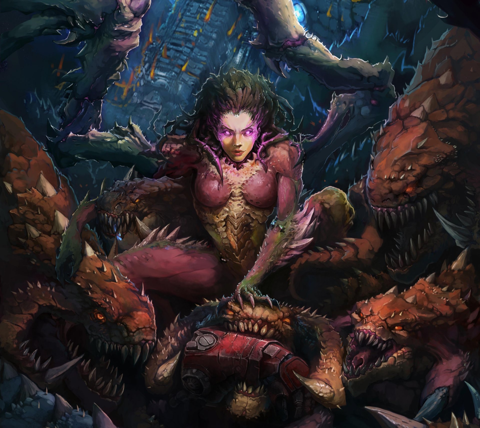 arte starcraft sarah kerrigan ali mostri