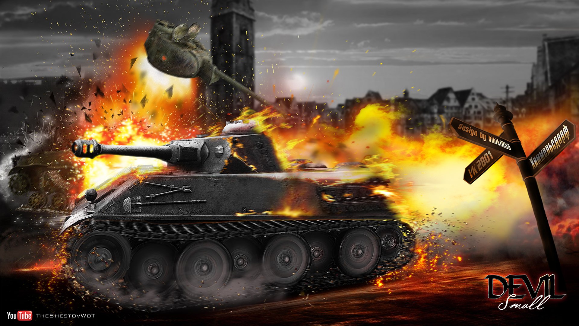 wot world of tanks wargaming.net zbiorniki zbiornik vk2801 himmelsdorf wybuch ogień t-50-2