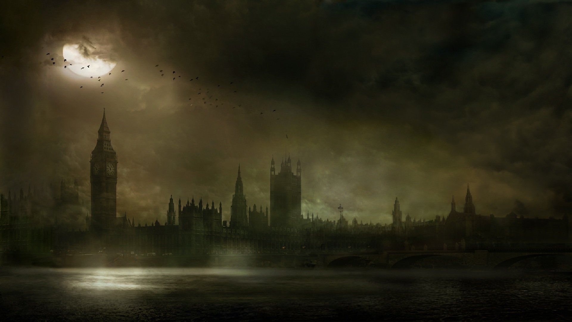 the testament of sherlock holmes london night bridge river thames tower big ben