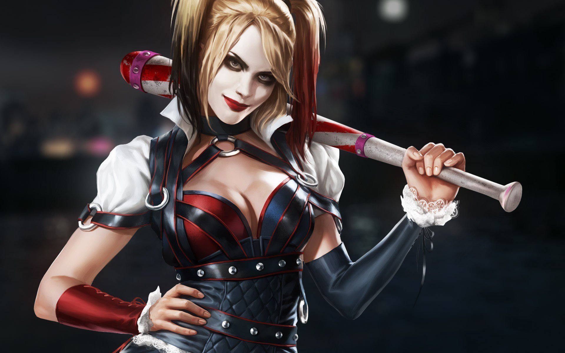 batman: arkham knight batman: arkham knight rocksteady studios warner bros. interactive entertainment batman: arkham harley ragazza pipistrello harley quinn sguardo