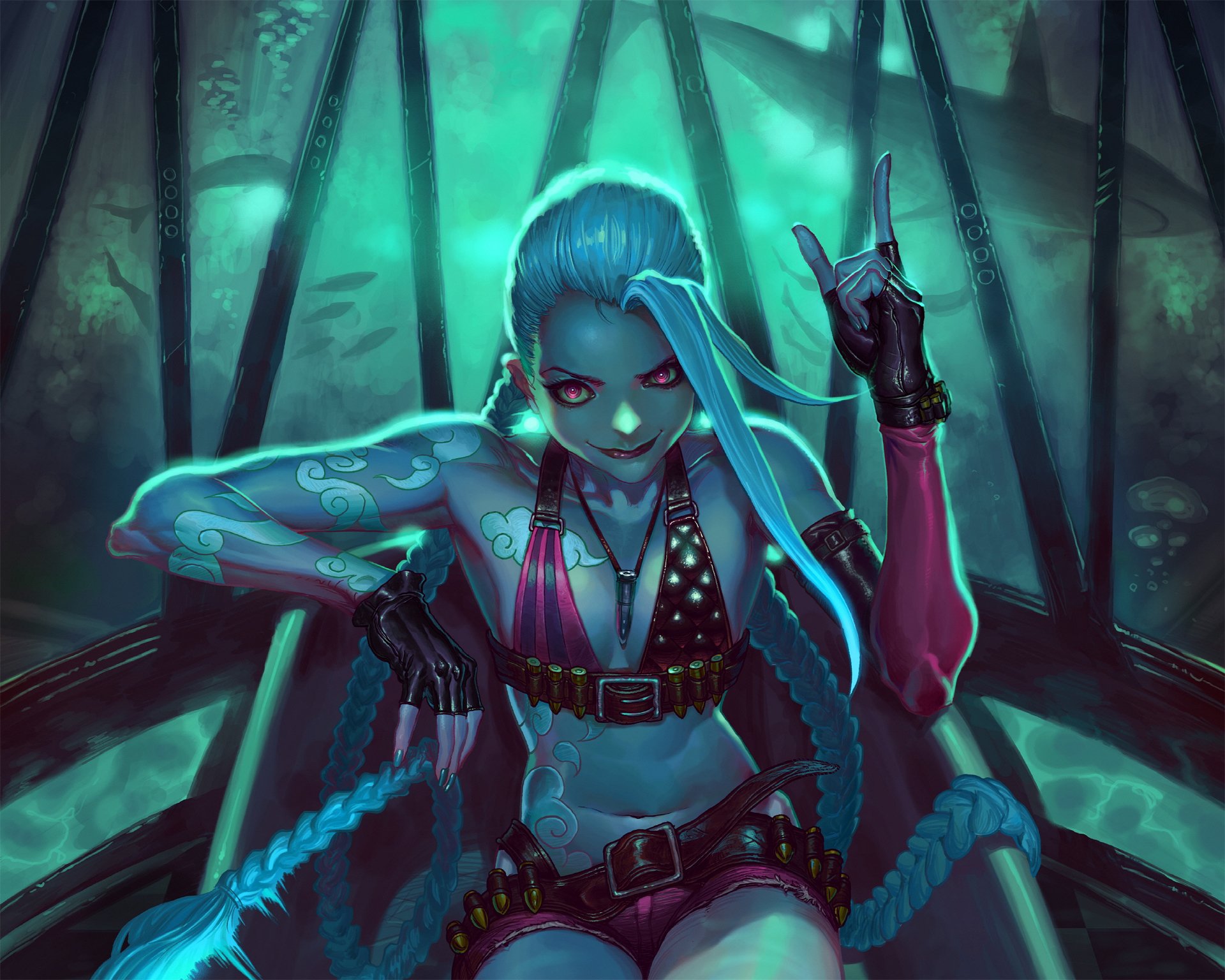 games art girl happykwak league of legends lol jinx upscale