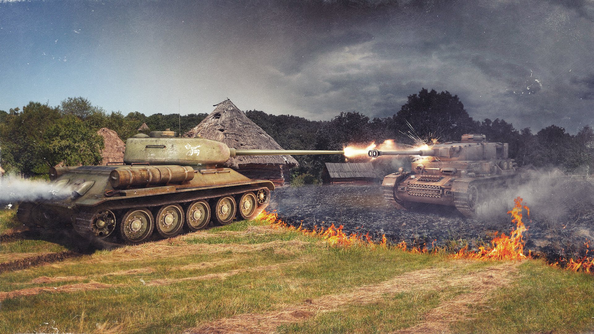 wot world of tanks wargaming.net czołgi czołg ogień t-34-85 pzkpfw iv zsrr niemcy pz4 hydro