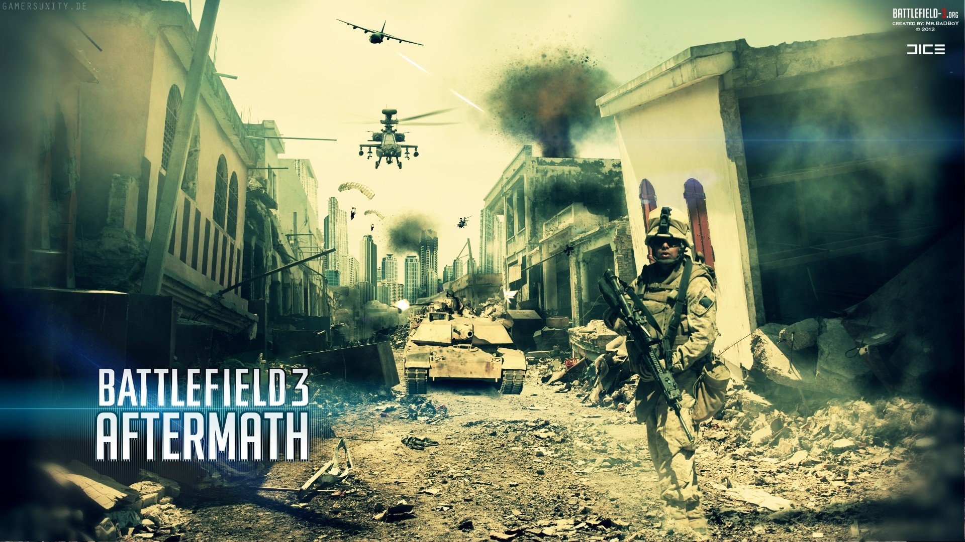 battlefield 3 conséquences ville soldat avion