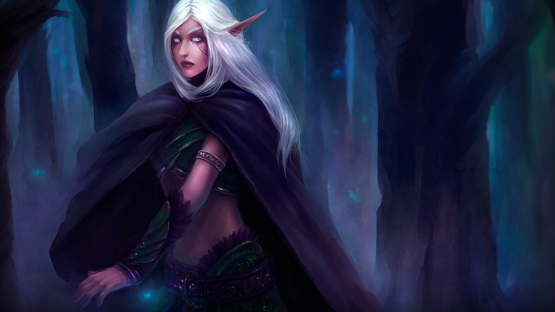 art world of warcraft wow elf elf jewelry magic forest dark tattoo cloak