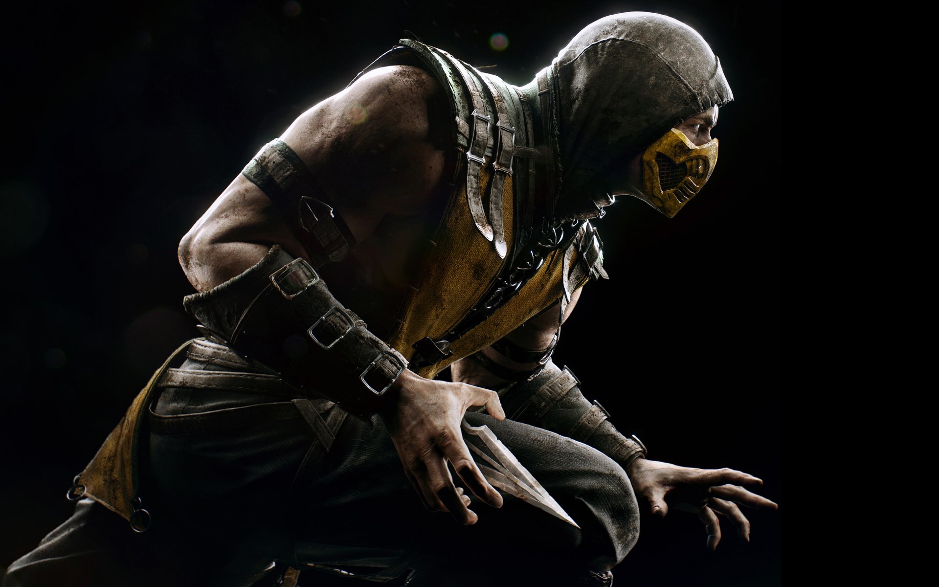 mortal kombat x skorpion kämpfer ninja stand maske haube blick netherrealm studios warner bros. interactive entertainment