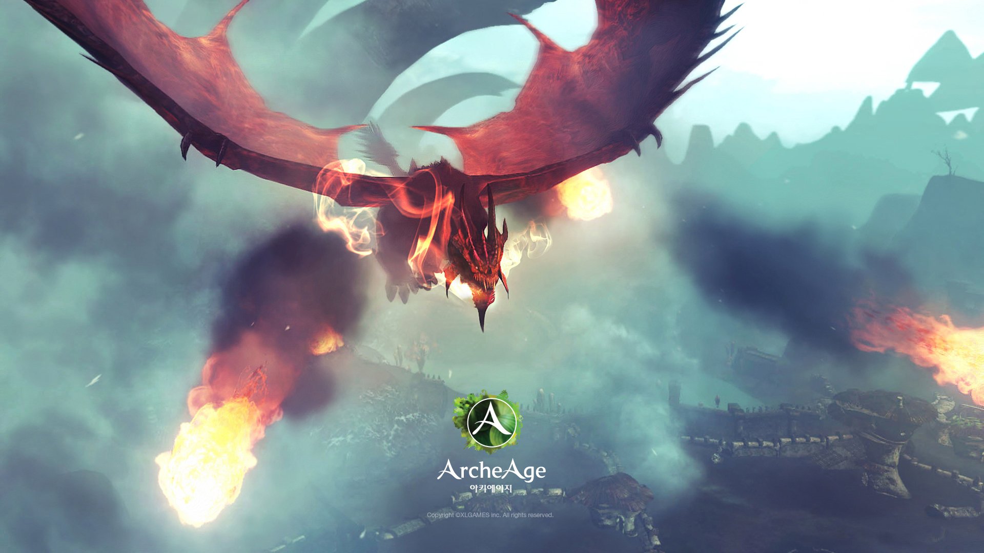 archeage mmorpg online game art creatures dragon fire mmorpg art