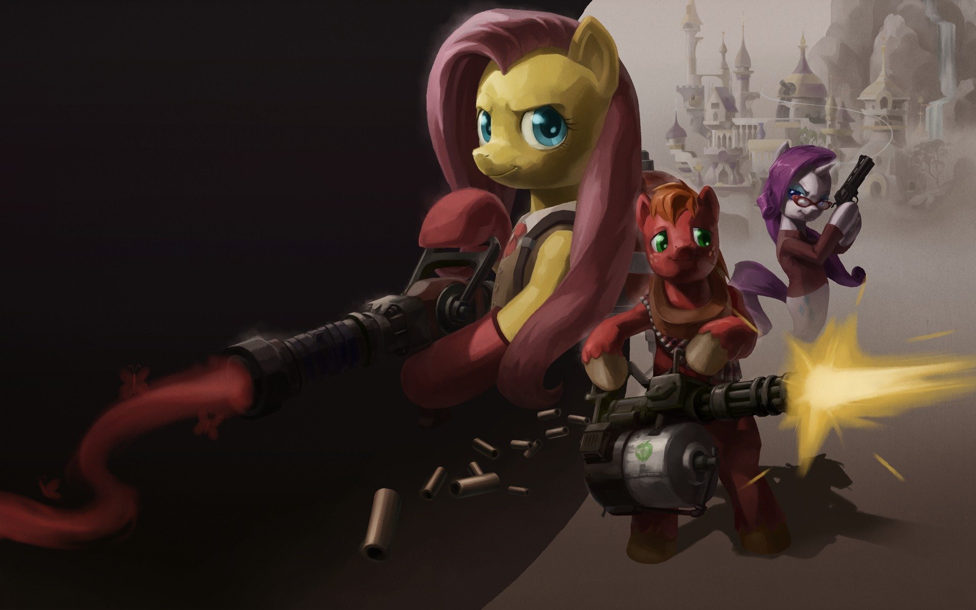 team fortress mon petit poney mlp rareté grand mac fluttershy