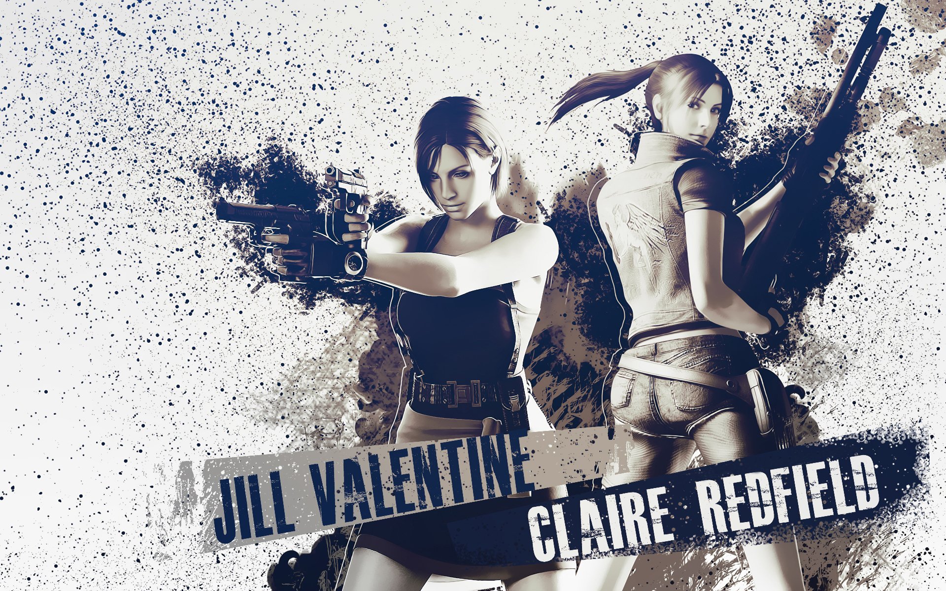 resident evil biologicznie niebezpieczne jill valentine claire redfield pistolet broń