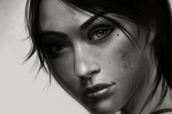 Lara Croft con hermosos ojos