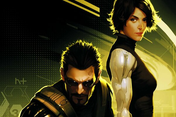 Adam Jensen i Katrina Sutherland z deus ex