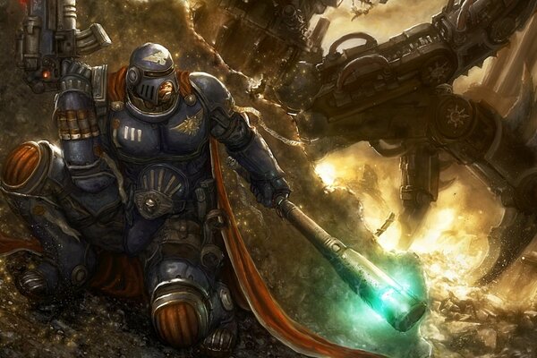 Warhammer-AOT soldado en armadura de poder
