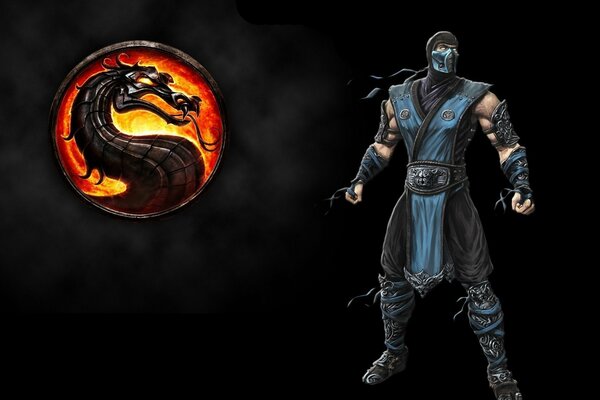 Logo del gioco Mortal Kombat e maestro di ghiaccio