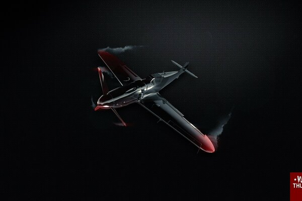 A black plane on a black background