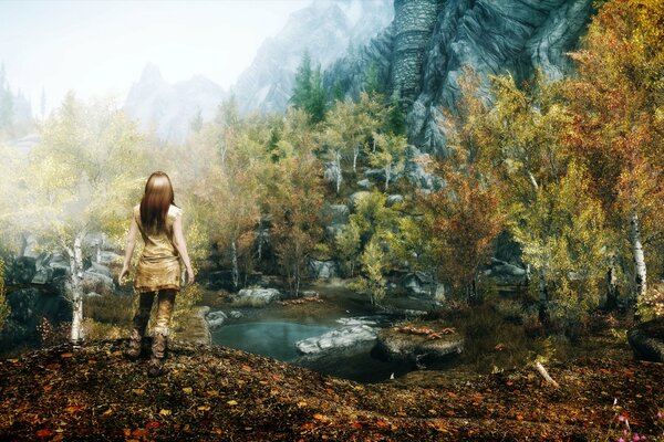 Immagine dal gioco ragazza nella foresta